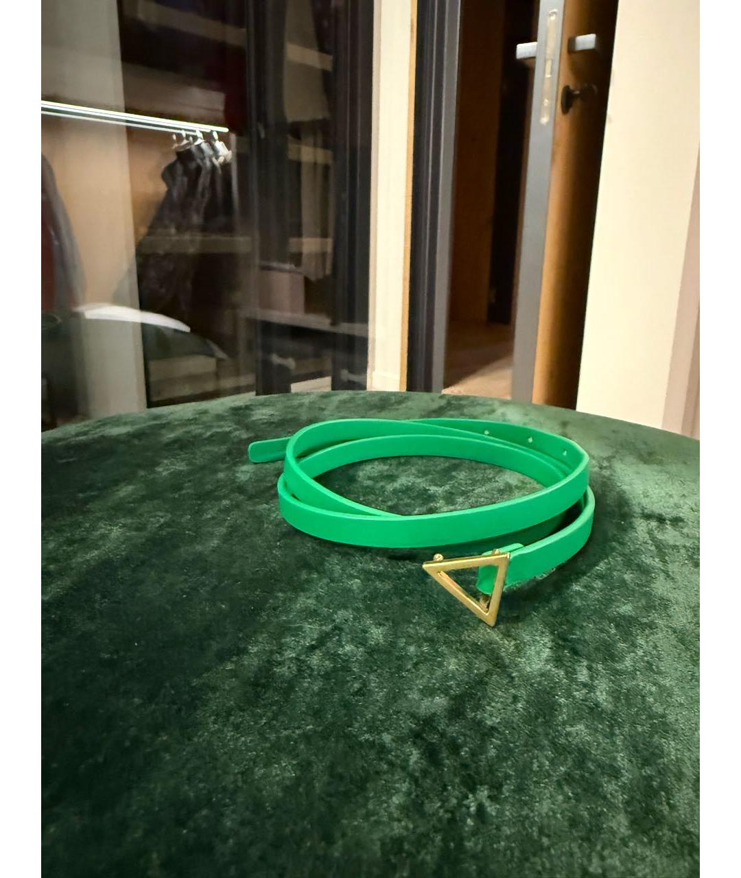 BOTTEGA VENETA Зеленый кожаный ремень, фото 3