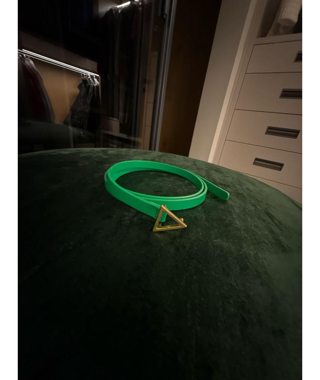 BOTTEGA VENETA Зеленый кожаный ремень, фото 2