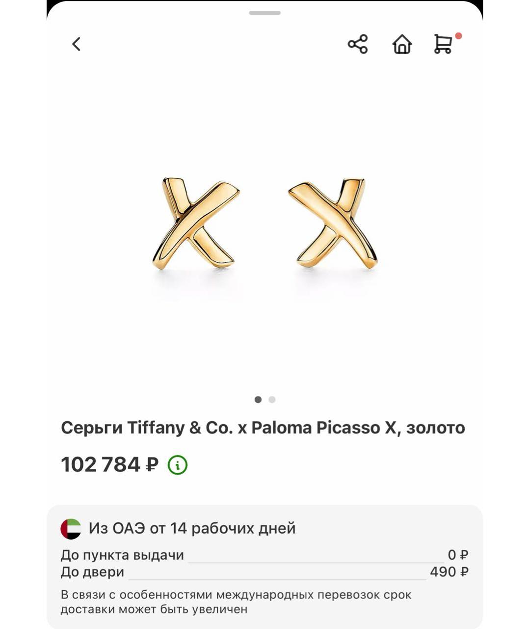 TIFFANY&CO Золотые серьги из желтого золота, фото 9