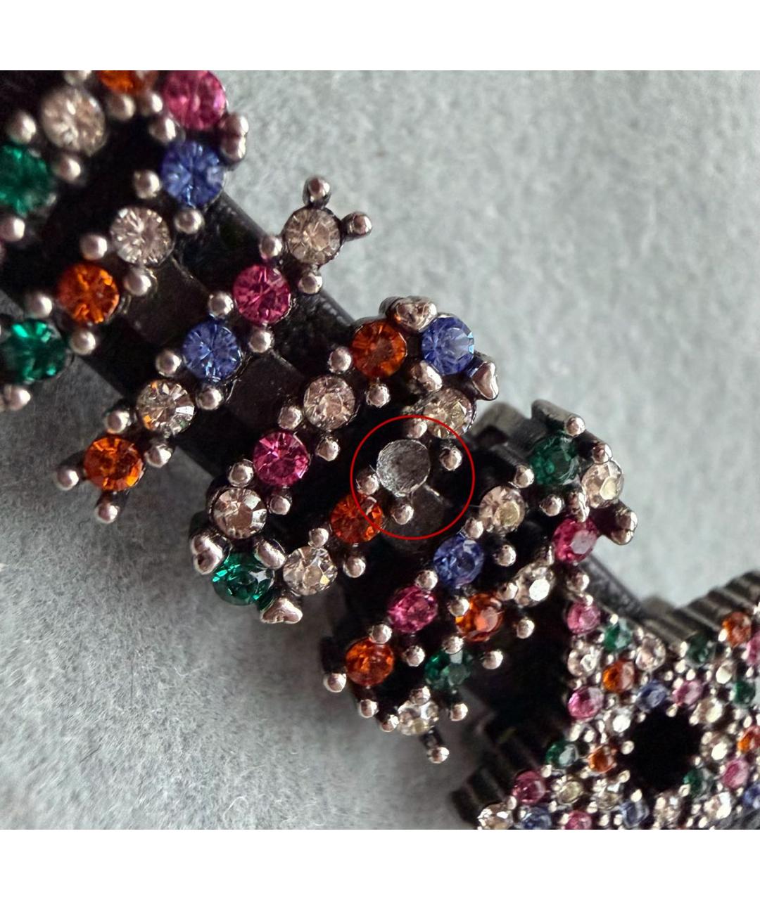 CHRISTIAN DIOR Черный кожаный браслет, фото 6