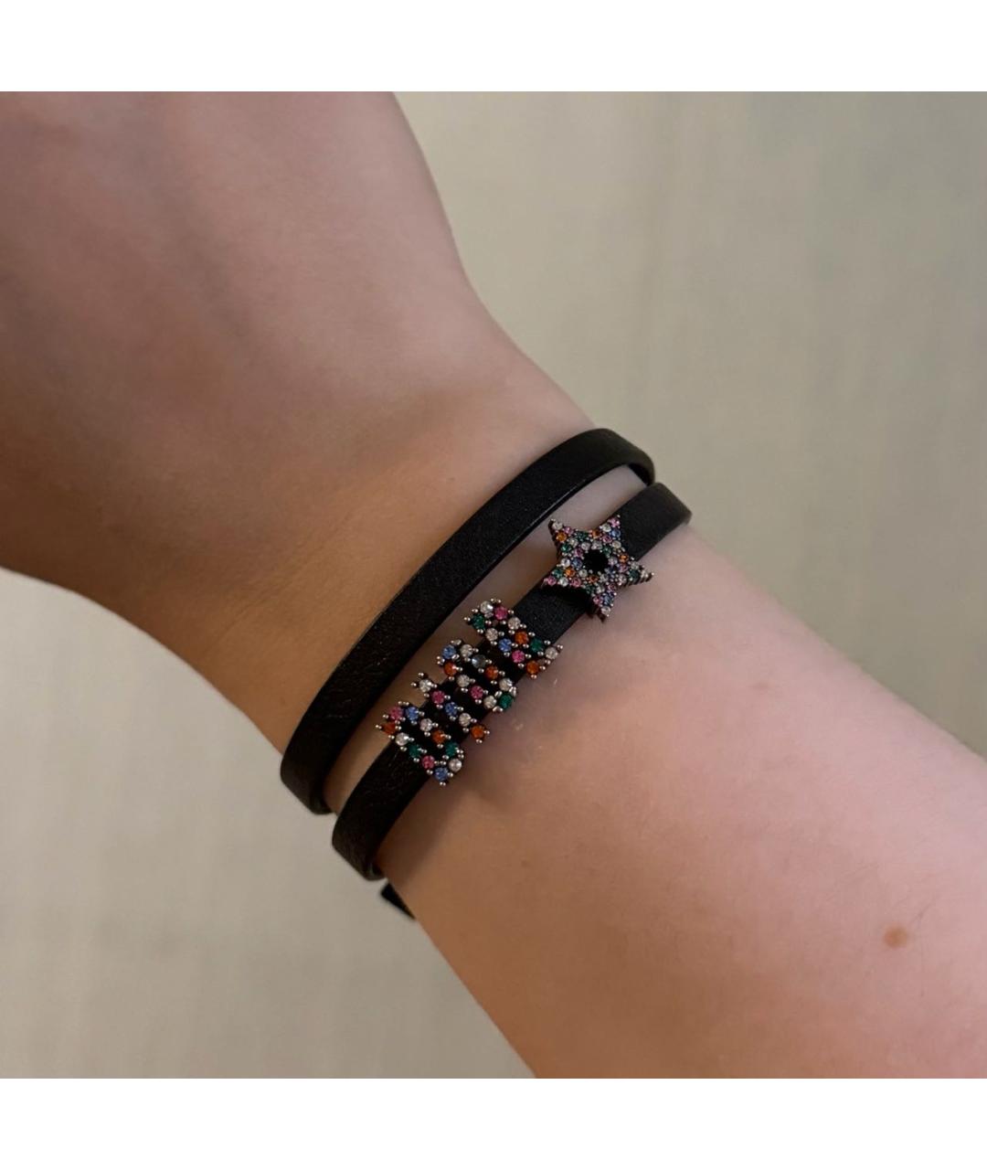 CHRISTIAN DIOR Черный кожаный браслет, фото 7