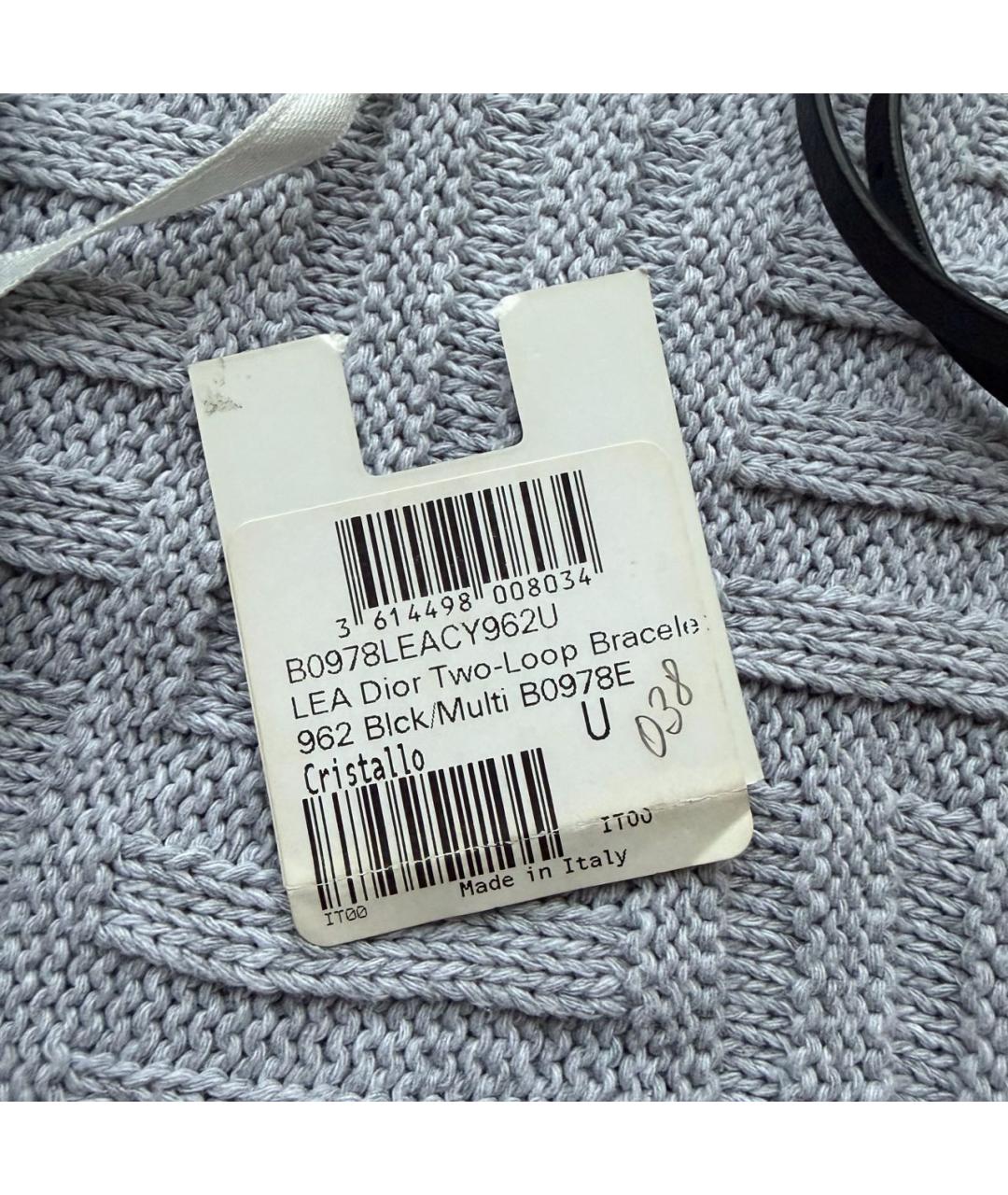 CHRISTIAN DIOR Черный кожаный браслет, фото 5