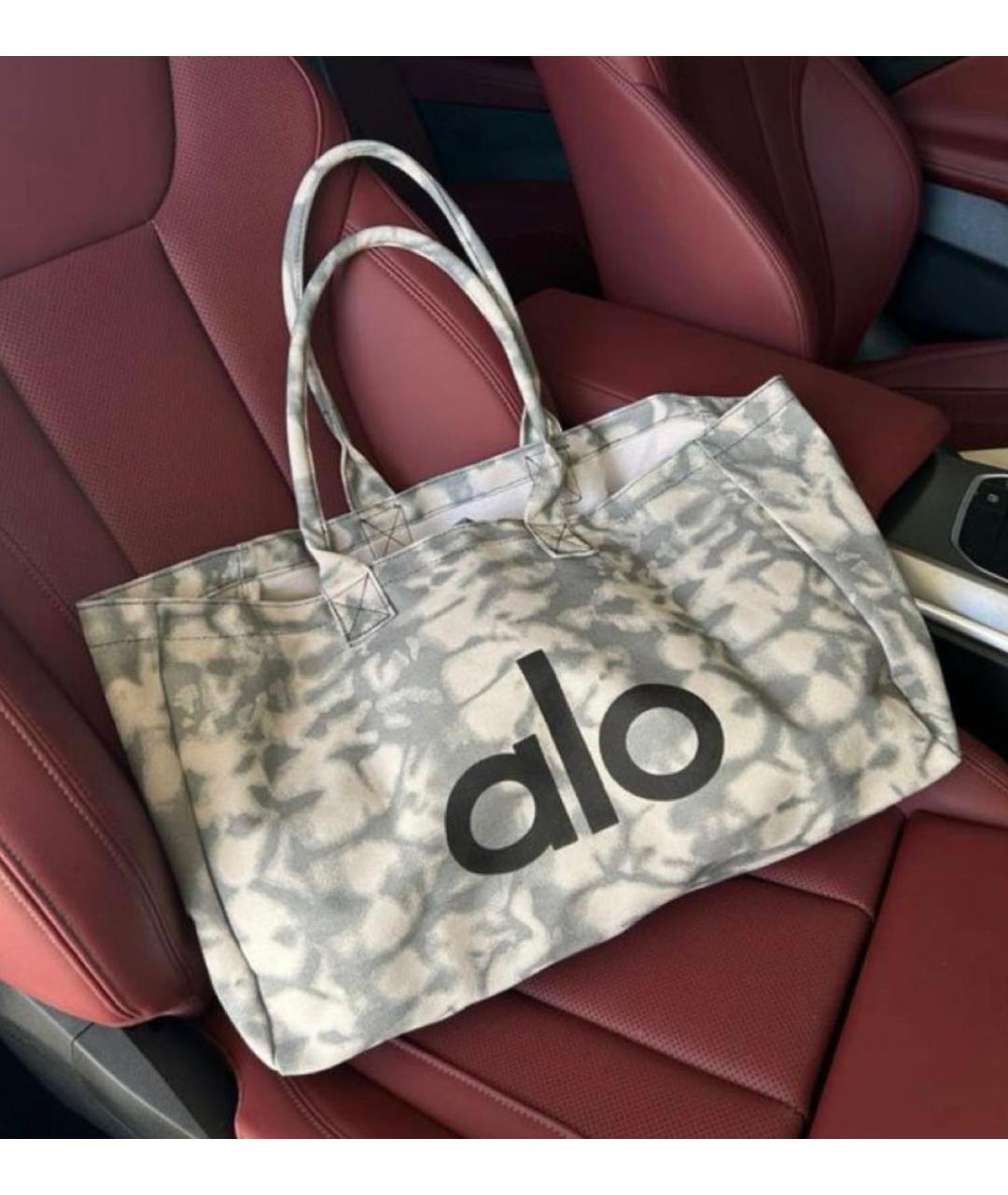 ALO YOGA Серая хлопковая дорожная/спортивная сумка, фото 2