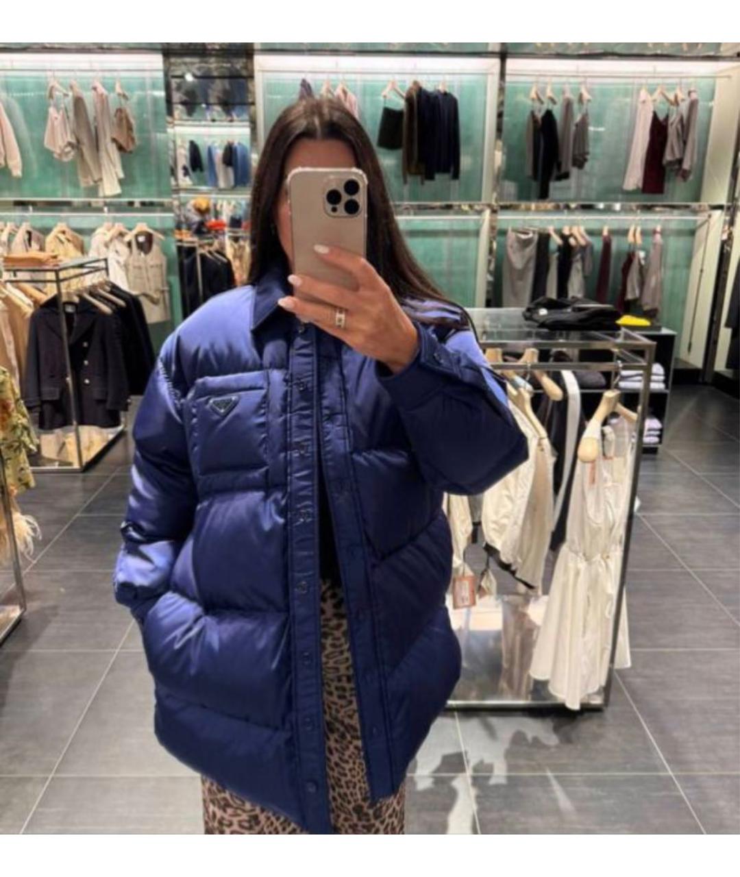 PRADA Синяя полиэстеровая куртка, фото 6