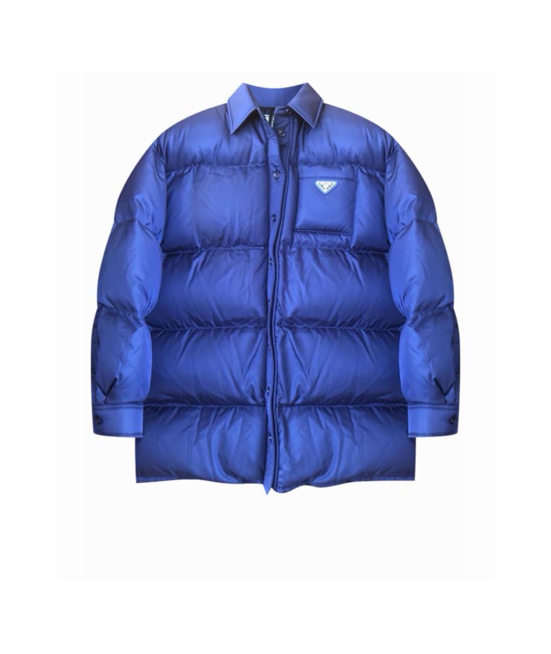 PRADA Синяя полиэстеровая куртка, фото 5
