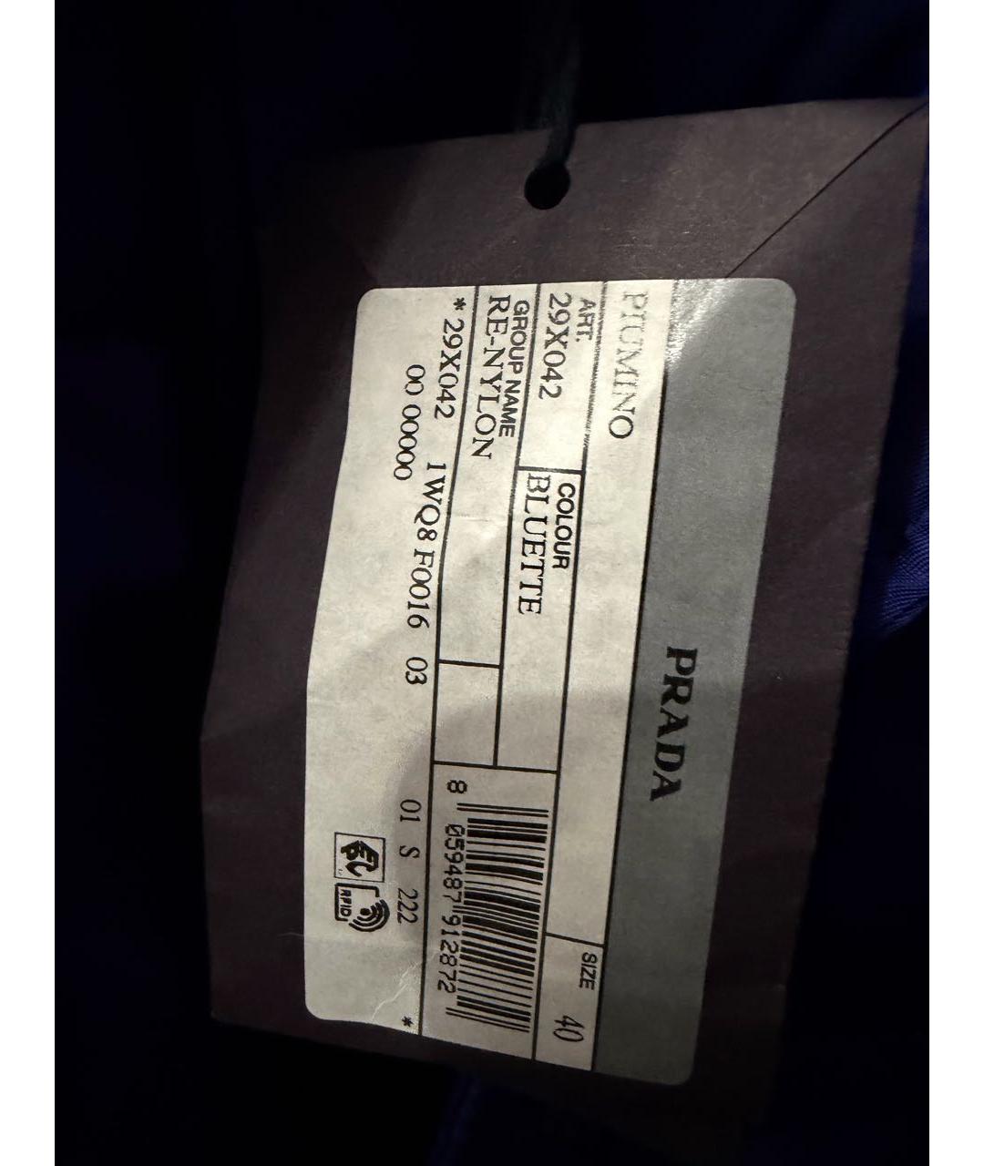 PRADA Синяя полиэстеровая куртка, фото 4