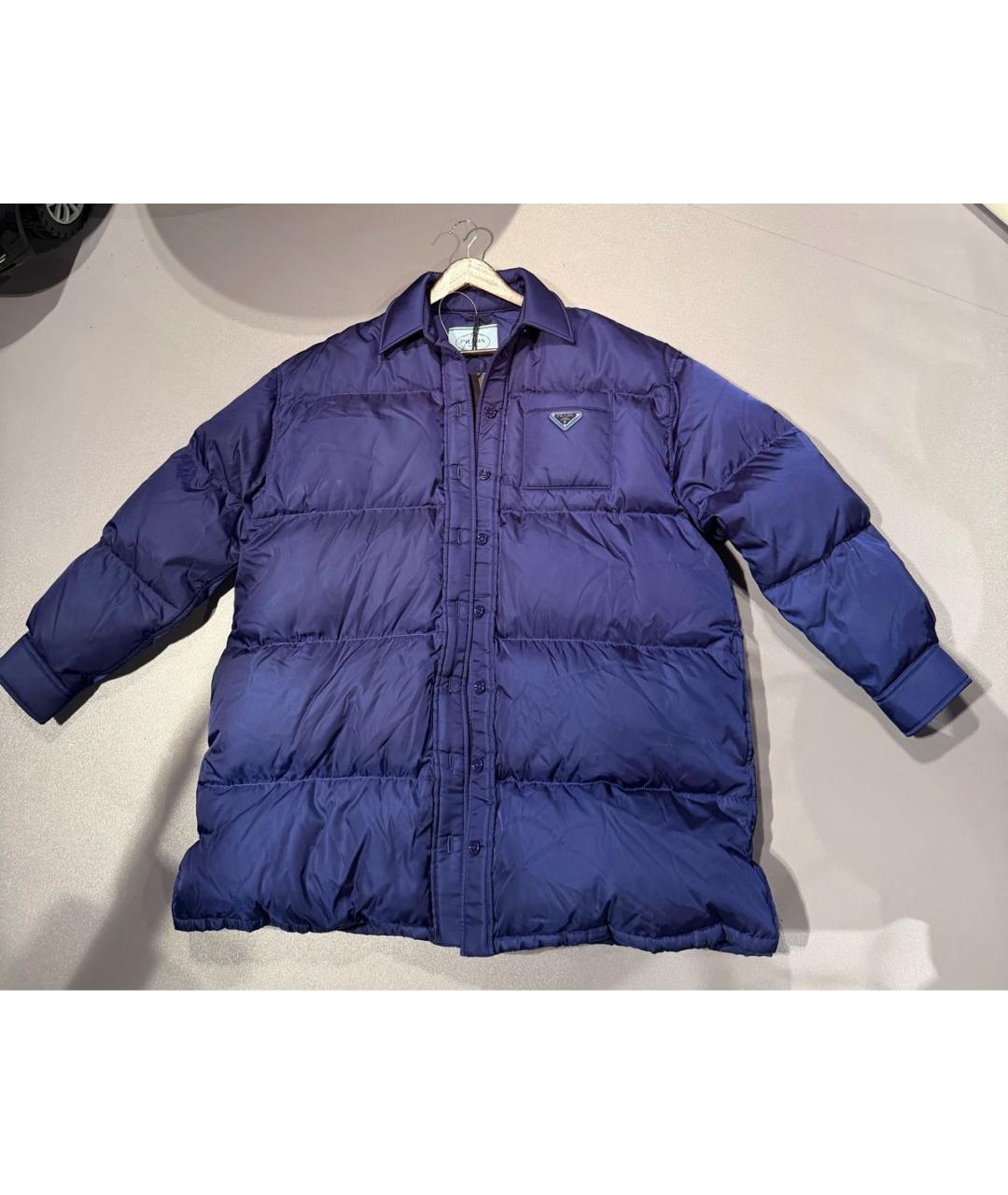 PRADA Синяя полиэстеровая куртка, фото 7