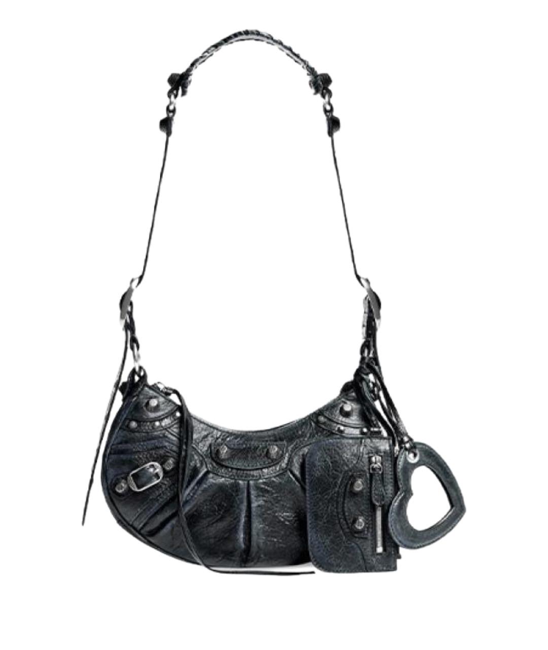 BALENCIAGA Черная кожаная сумка через плечо, фото 1