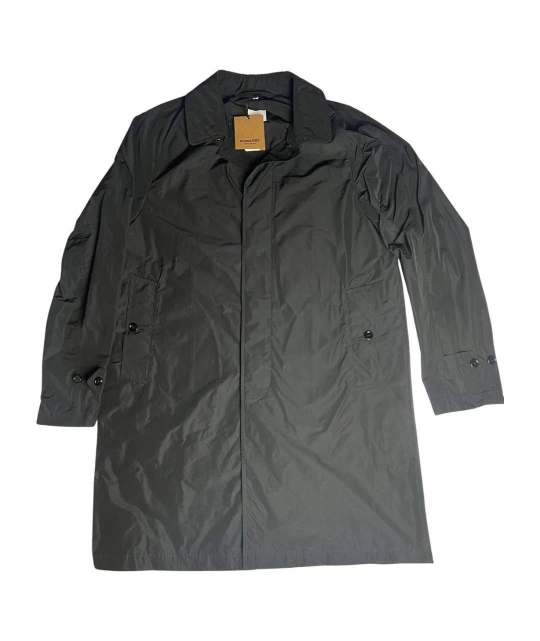 BURBERRY Черный полиэстеровый тренч / плащ, фото 1