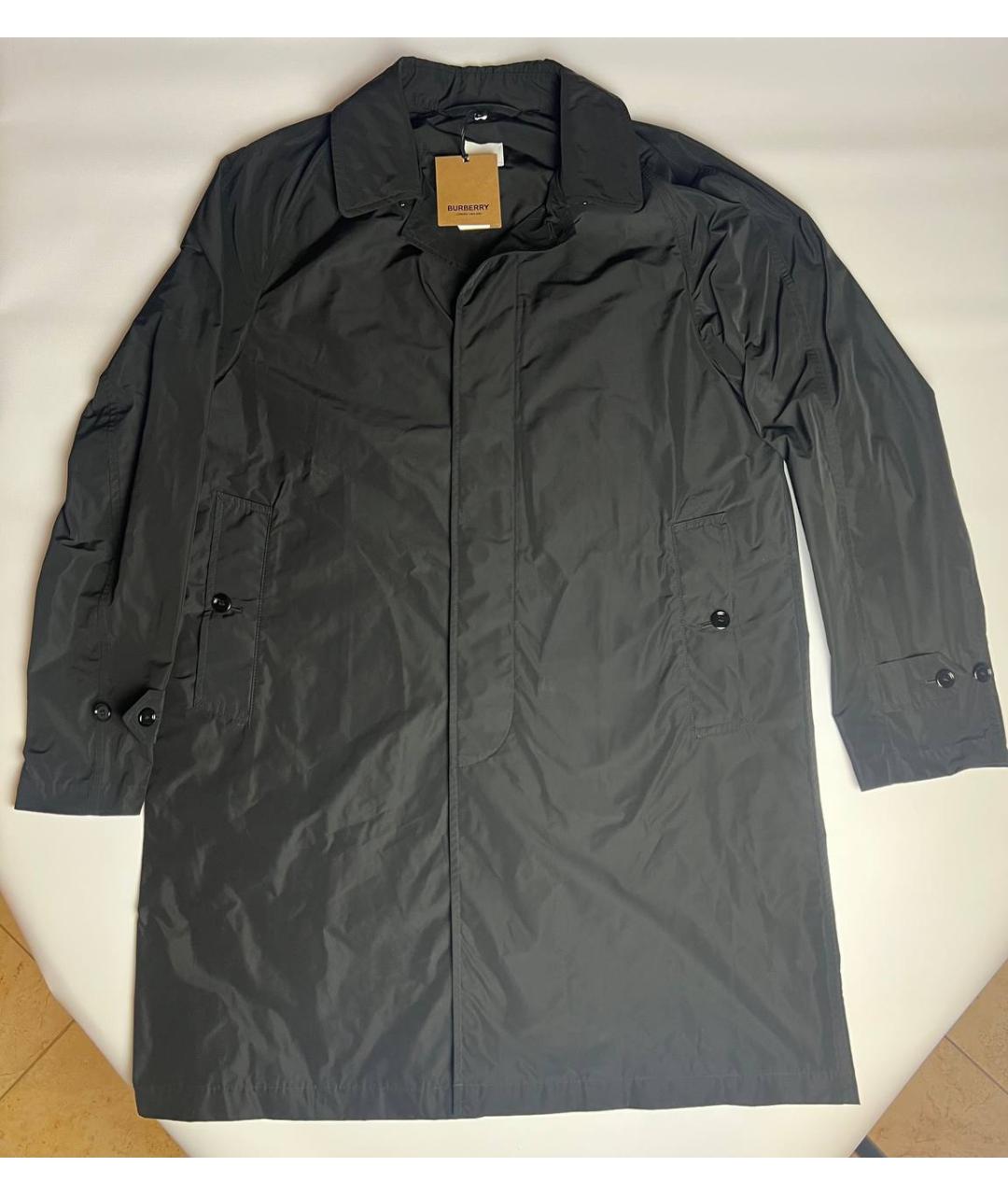 BURBERRY Черный полиэстеровый тренч / плащ, фото 3
