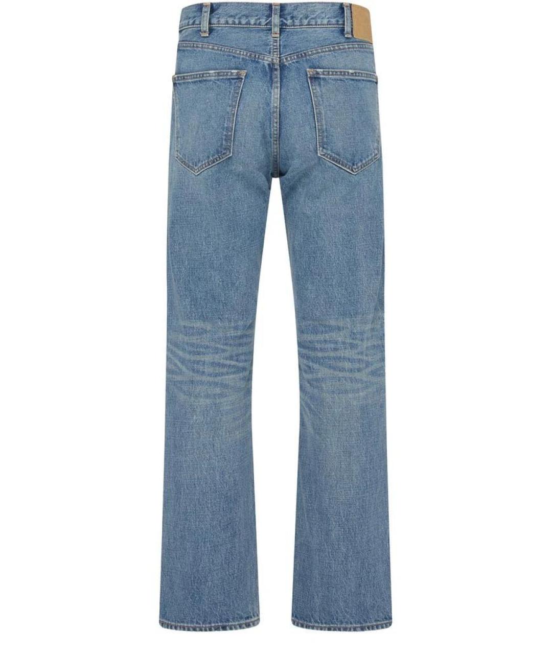 CELINE Голубые хлопковые прямые джинсы, фото 2
