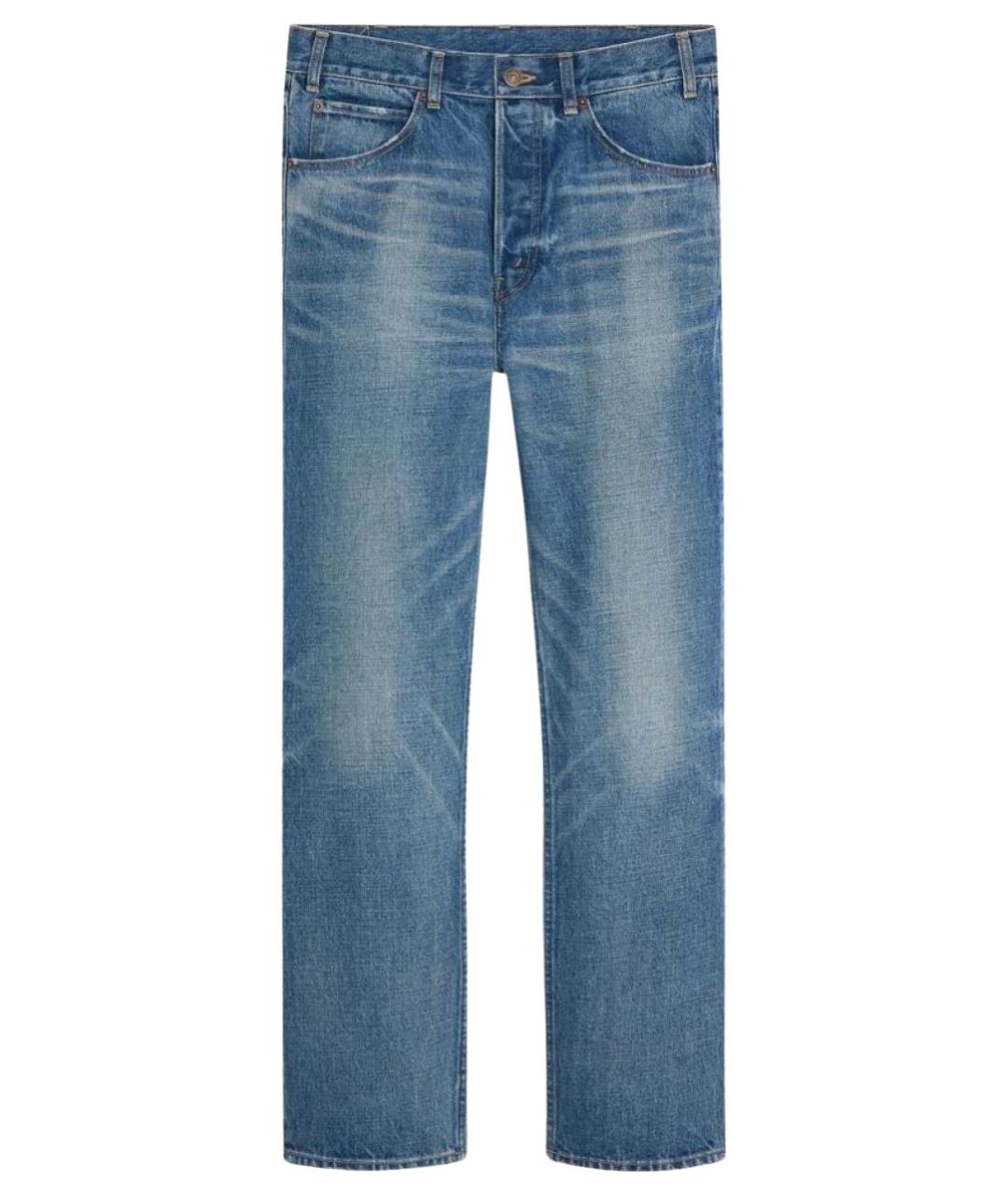 CELINE Голубые хлопковые прямые джинсы, фото 1