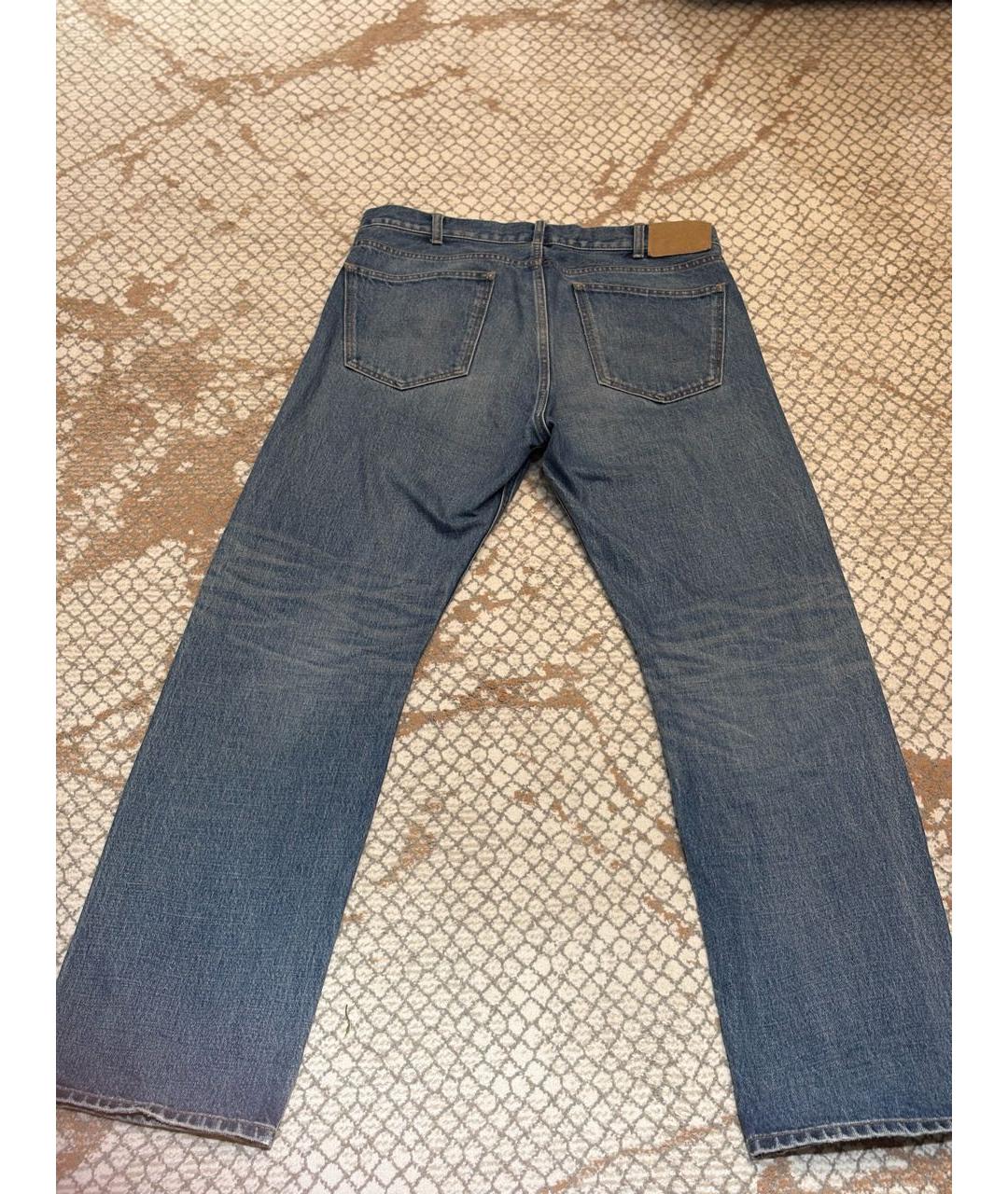 CELINE Голубые хлопковые прямые джинсы, фото 7