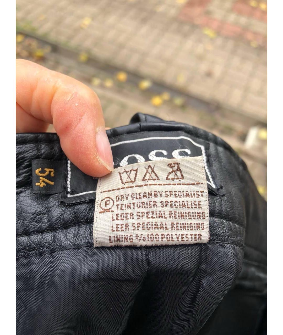 HUGO BOSS Черные кожаные повседневные брюки, фото 7