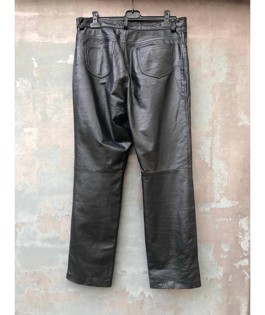 HUGO BOSS Черные кожаные повседневные брюки, фото 8