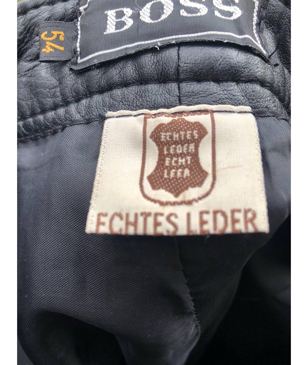 HUGO BOSS Черные кожаные повседневные брюки, фото 6