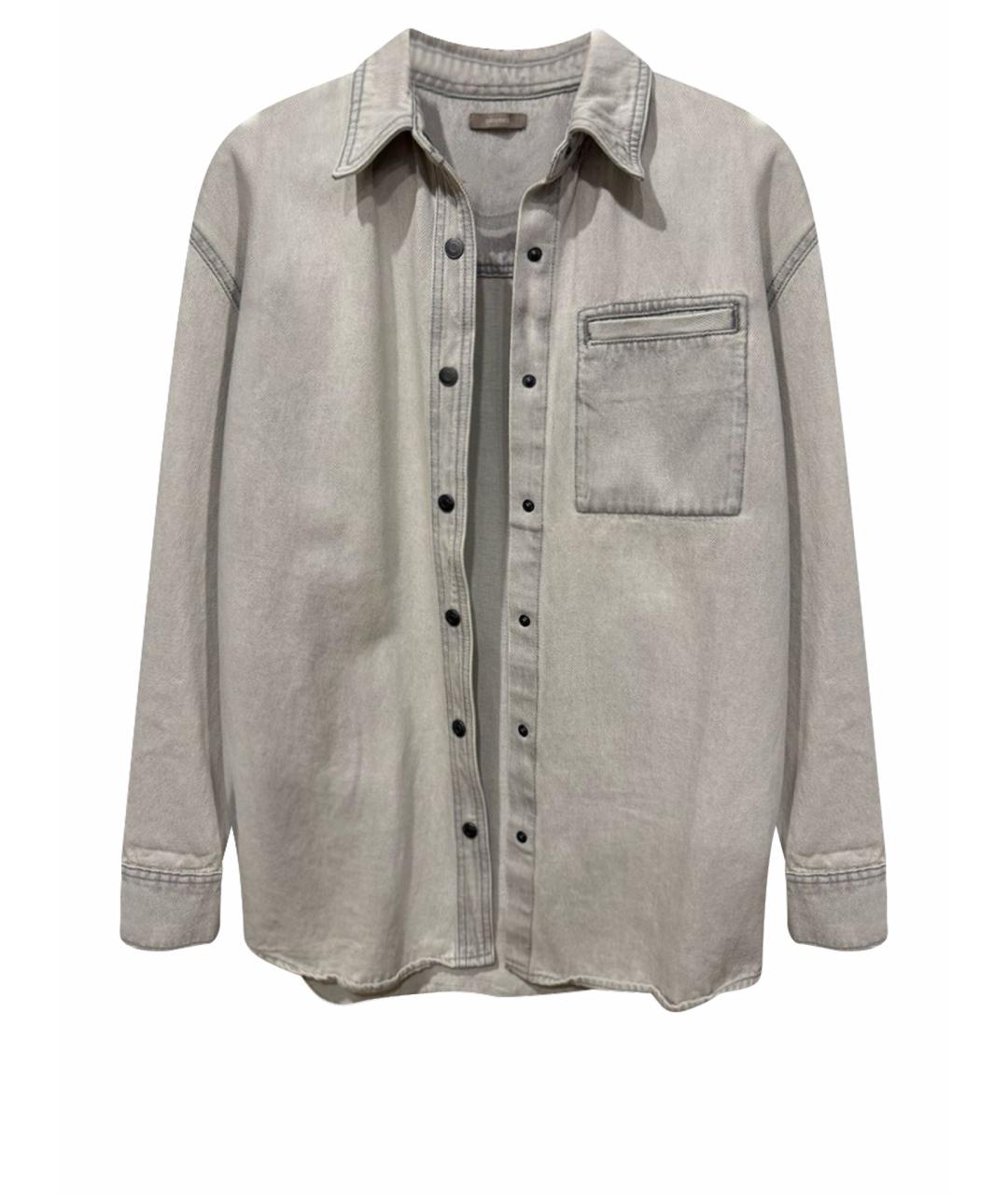 12 STOREEZ Серая хлопковая рубашка, фото 1
