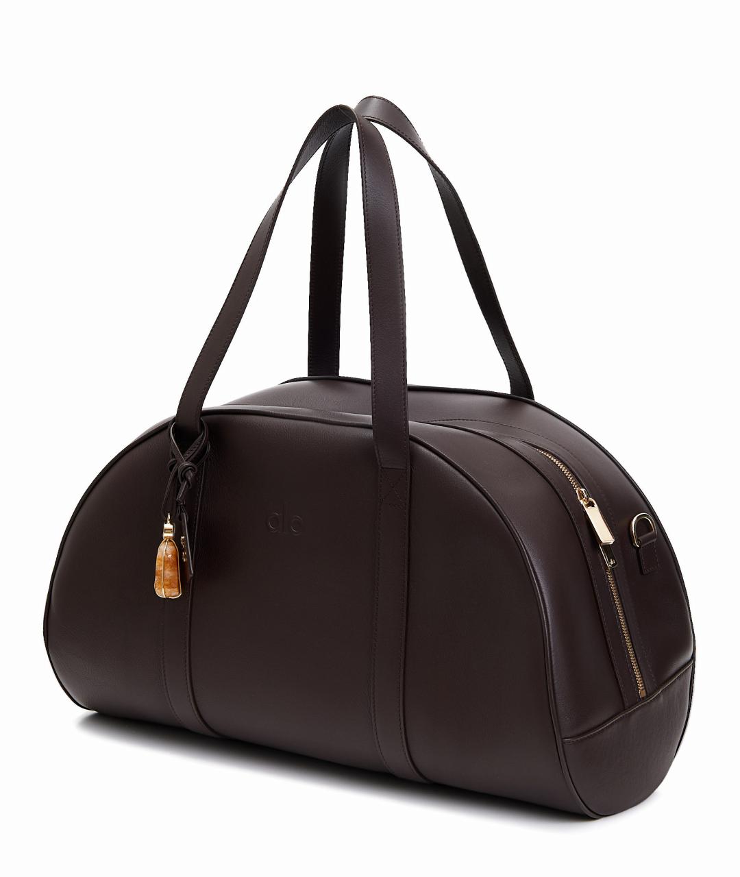 ALO YOGA Бордовая кожаная сумка тоут, фото 2