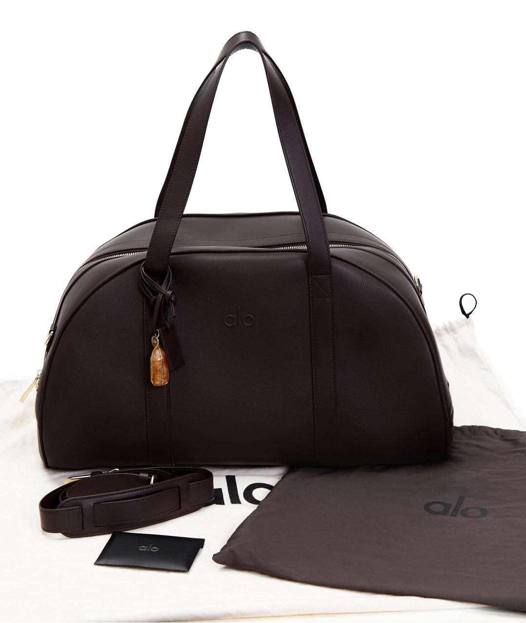 ALO YOGA Бордовая кожаная сумка тоут, фото 5