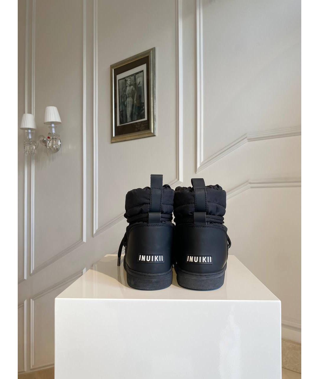 INUIKII Черные текстильные высокие ботинки, фото 4