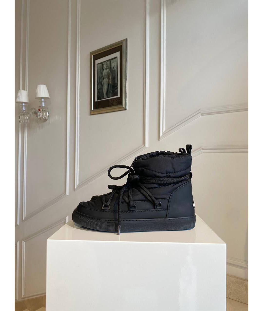 INUIKII Черные текстильные высокие ботинки, фото 3