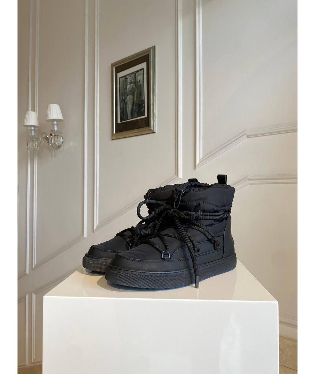 INUIKII Черные текстильные высокие ботинки, фото 2