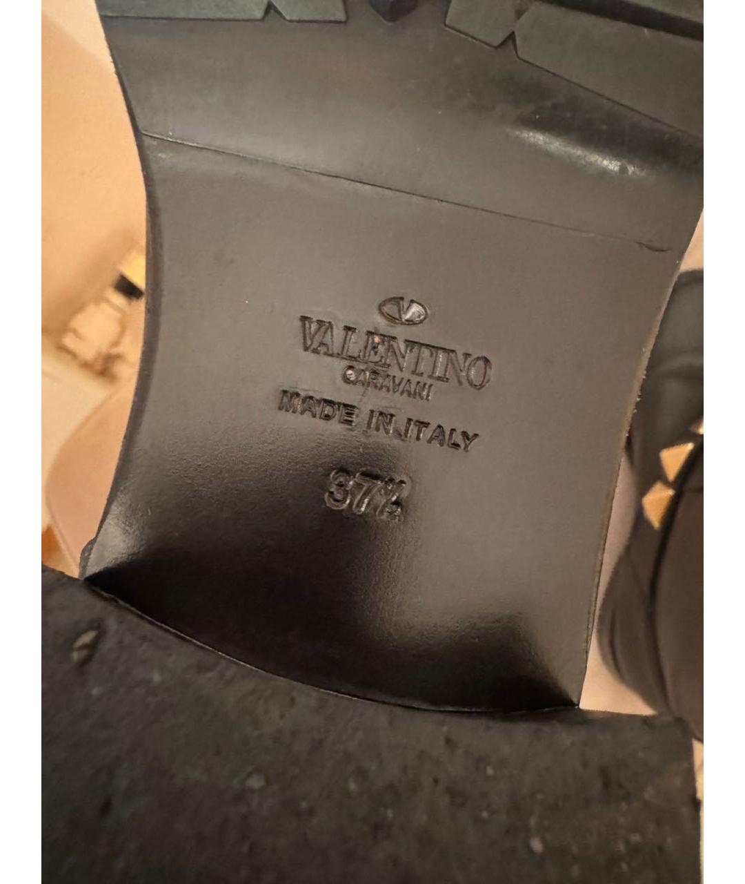 VALENTINO Черные кожаные полусапоги, фото 4