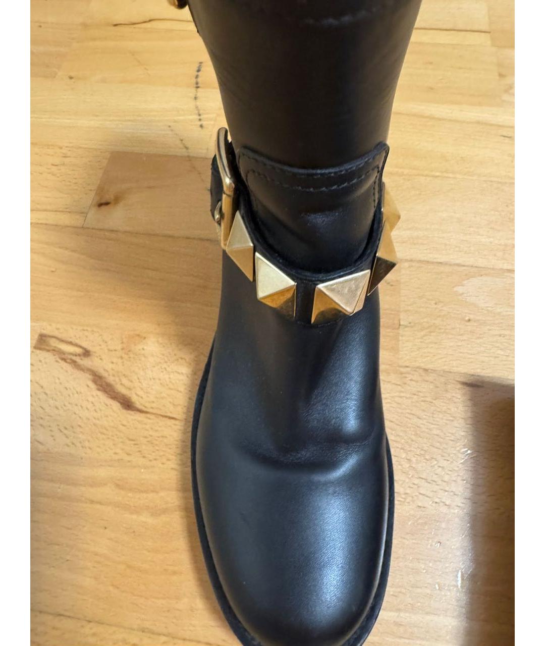 VALENTINO Черные кожаные полусапоги, фото 2