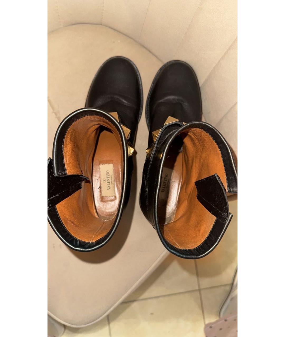 VALENTINO Черные кожаные полусапоги, фото 3