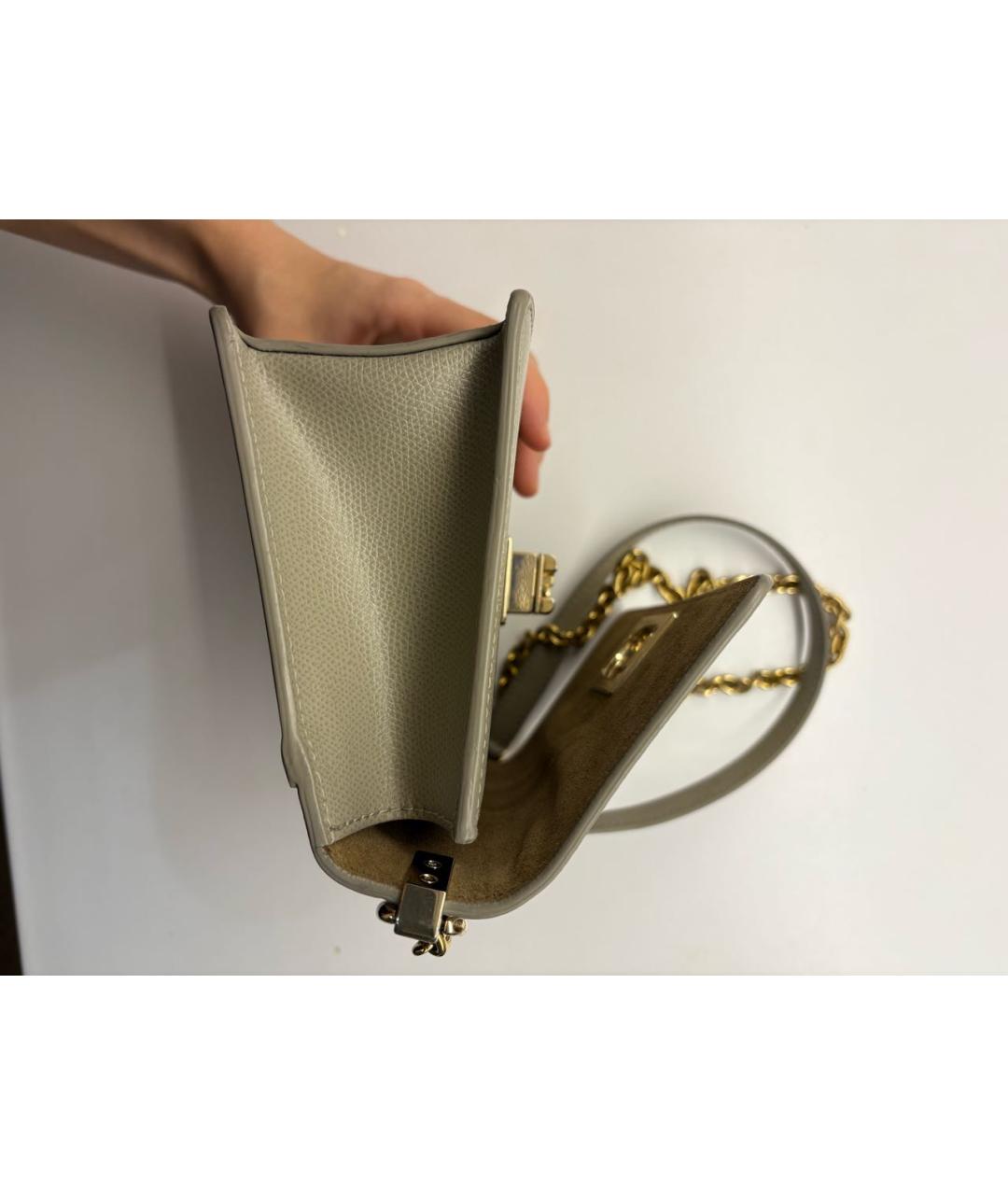 FURLA Бежевая кожаная сумка через плечо, фото 2