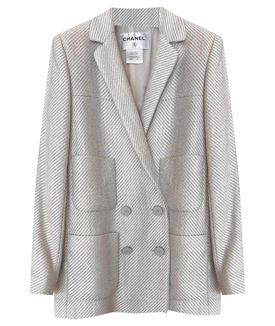 CHANEL Серебрянный жакет/пиджак, фото 1