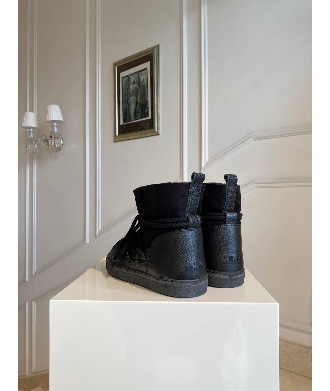 INUIKII Черные нубуковые низкие ботинки, фото 4