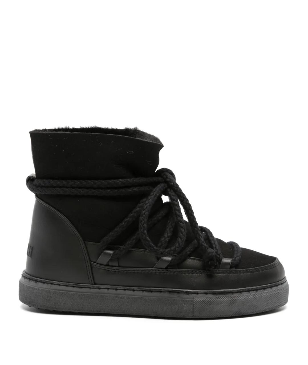 INUIKII Черные нубуковые низкие ботинки, фото 1