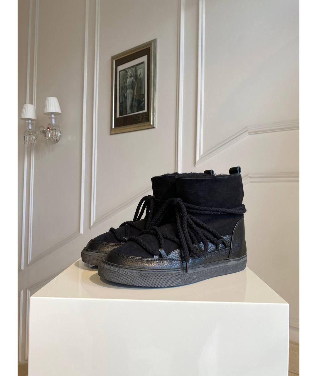 INUIKII Черные нубуковые низкие ботинки, фото 2