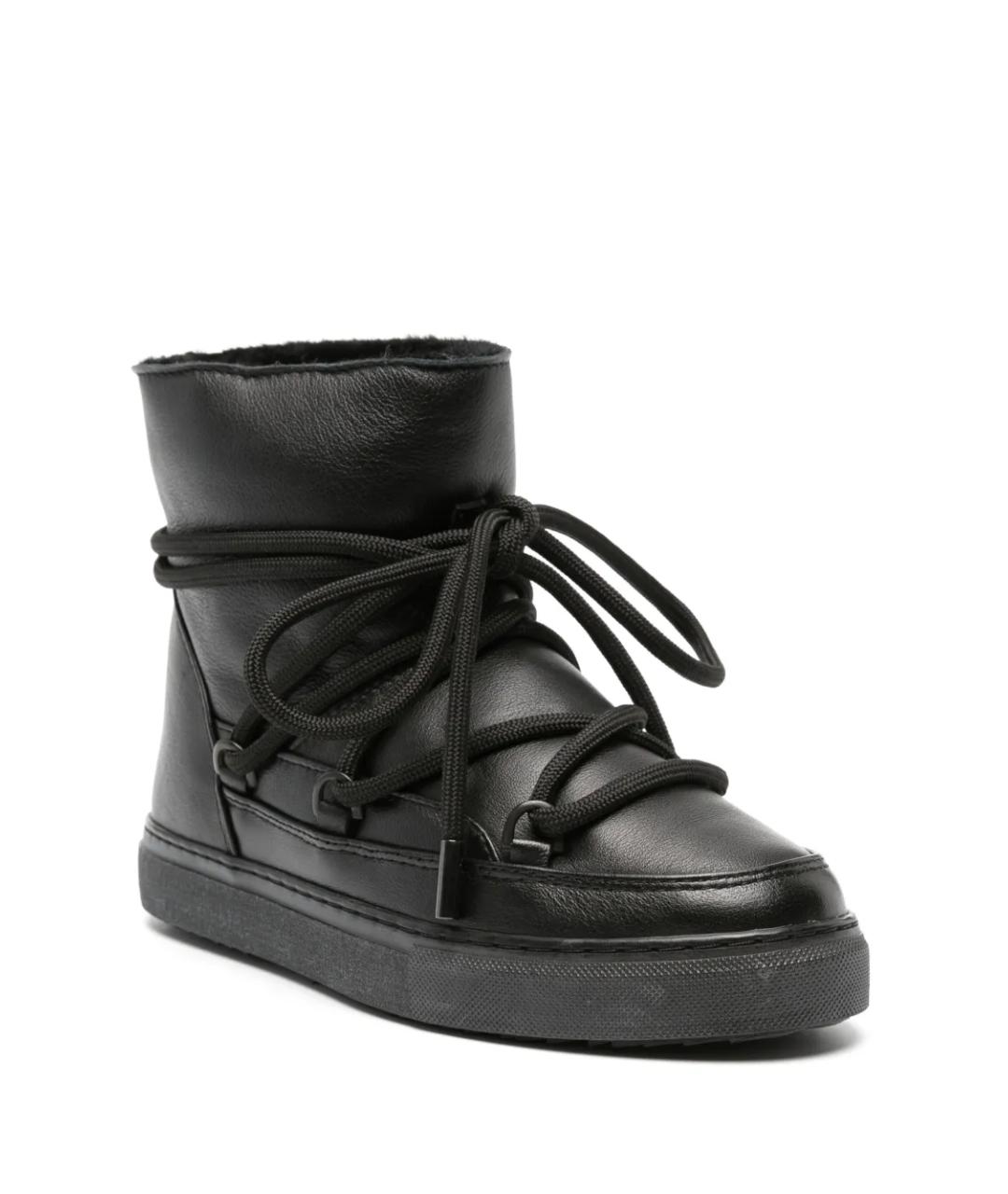 INUIKII Черные кожаные низкие ботинки, фото 2