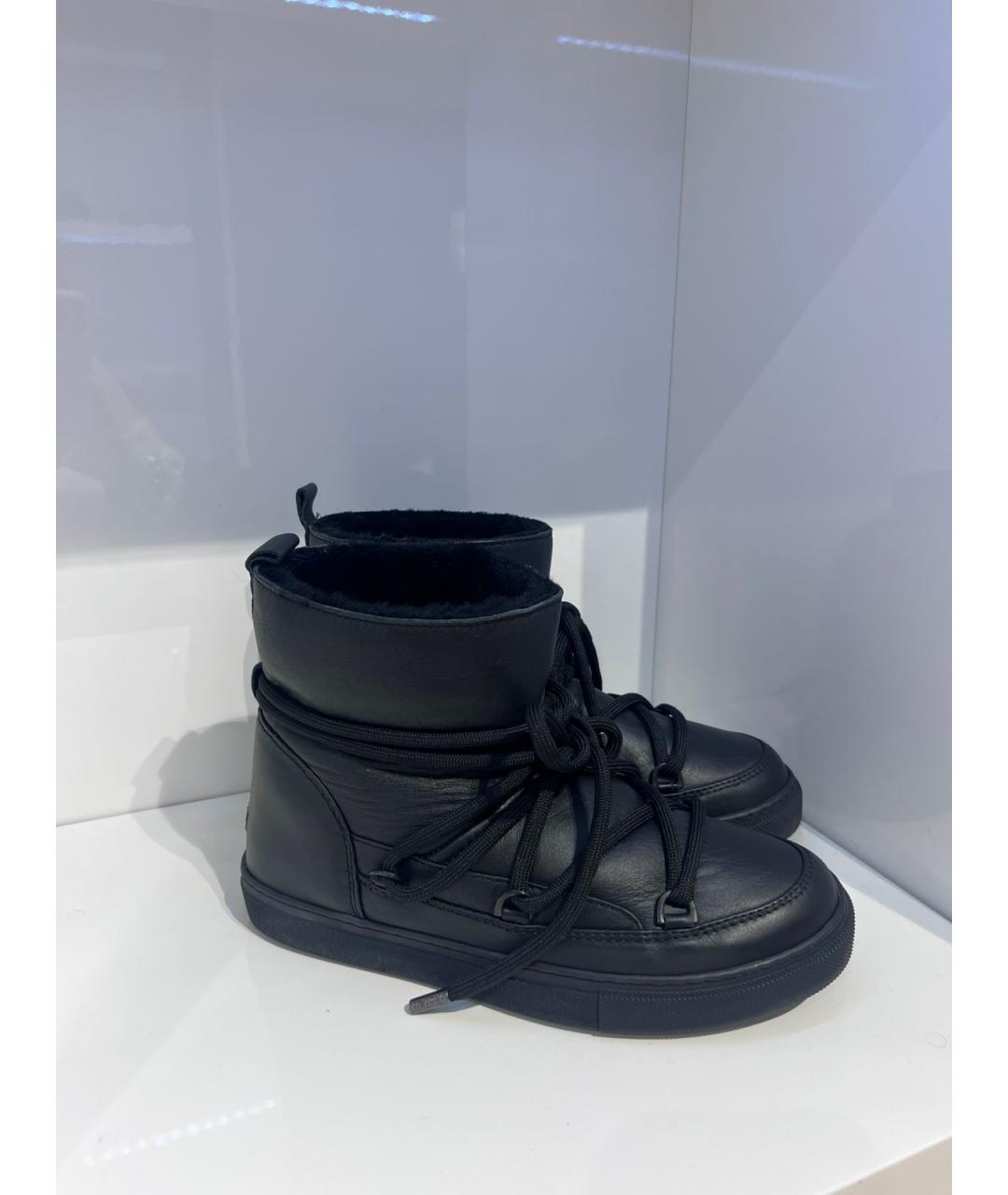 INUIKII Черные кожаные низкие ботинки, фото 4