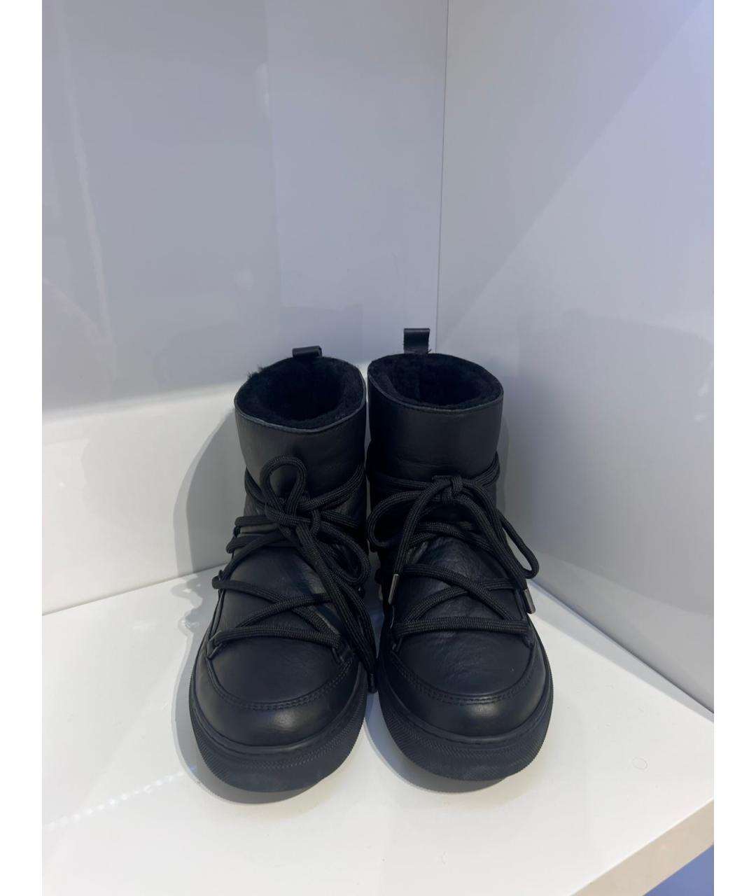 INUIKII Черные кожаные низкие ботинки, фото 3