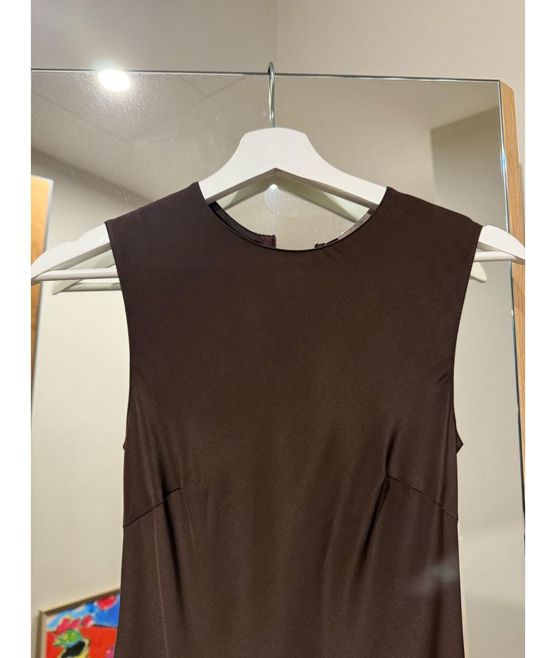 12 STOREEZ Коричневое шелковое платье, фото 4