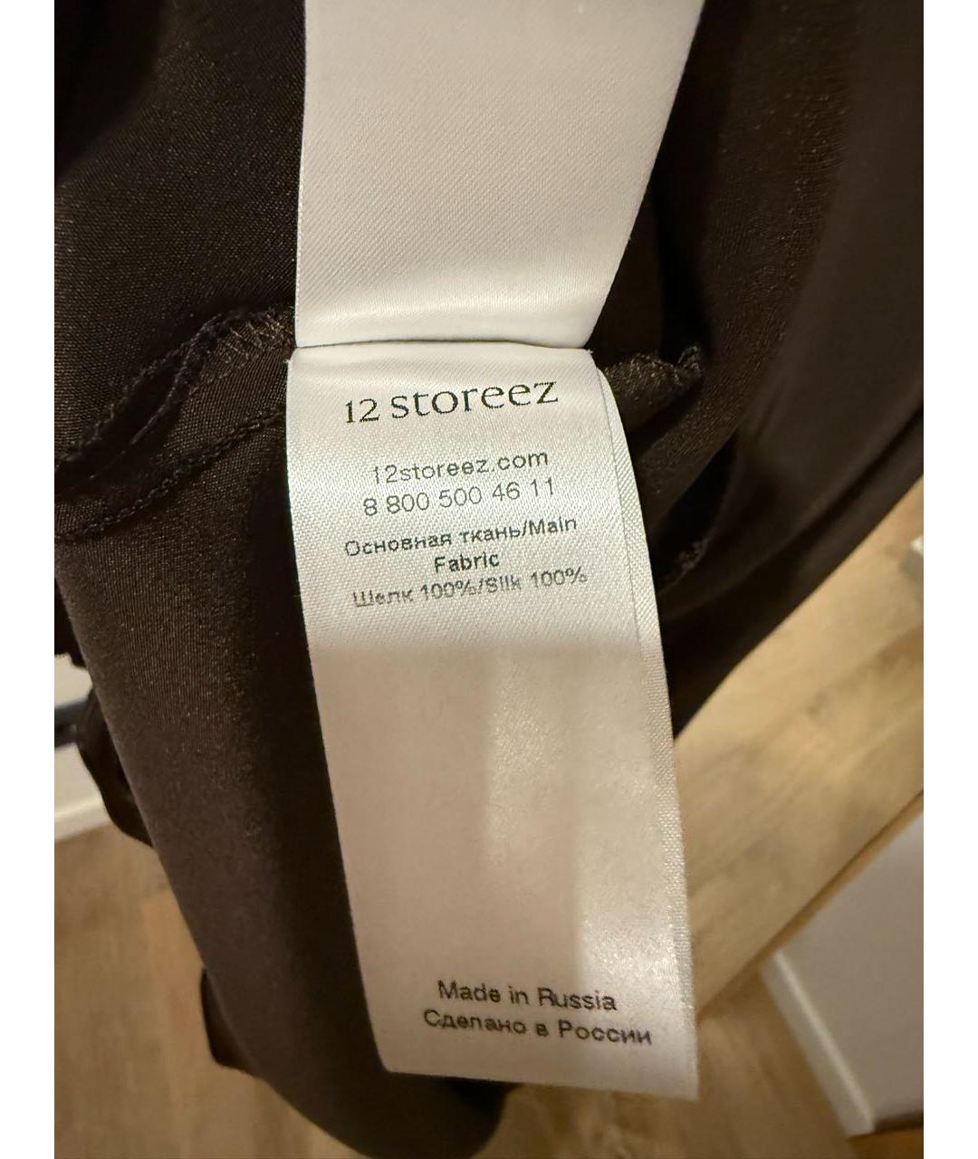 12 STOREEZ Коричневое шелковое платье, фото 6