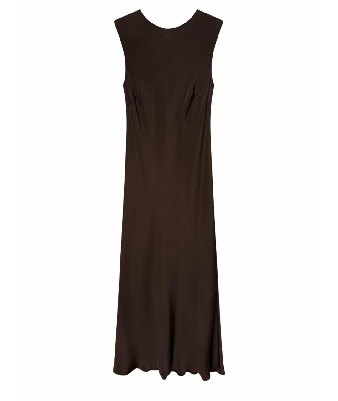 12 STOREEZ Коричневое шелковое платье, фото 1