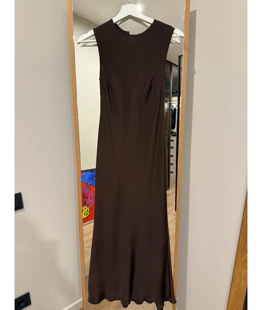 12 STOREEZ Коричневое шелковое платье, фото 7