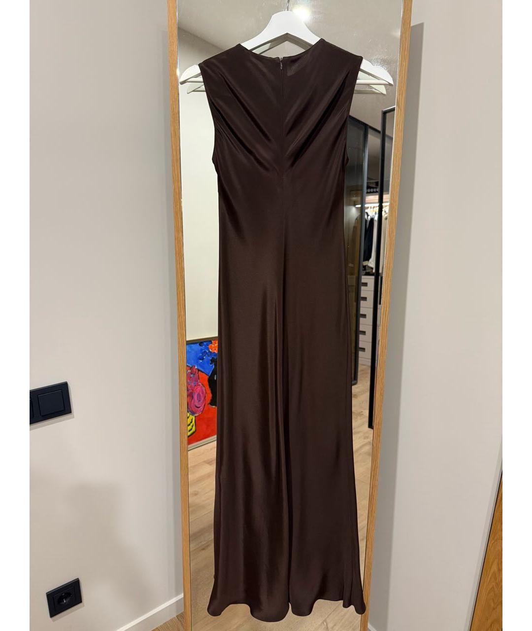 12 STOREEZ Коричневое шелковое платье, фото 2