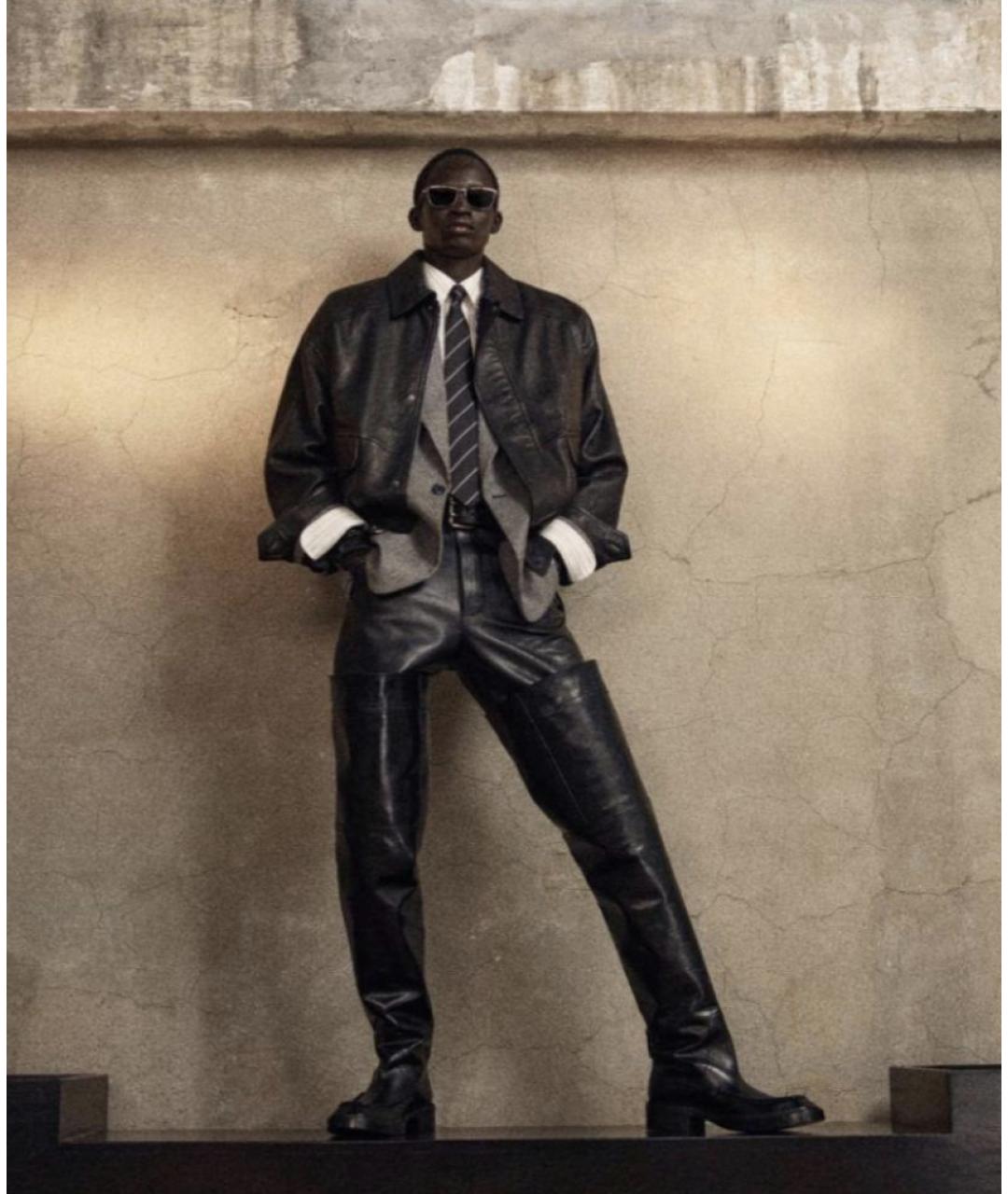 SAINT LAURENT Черная кожаная куртка, фото 3