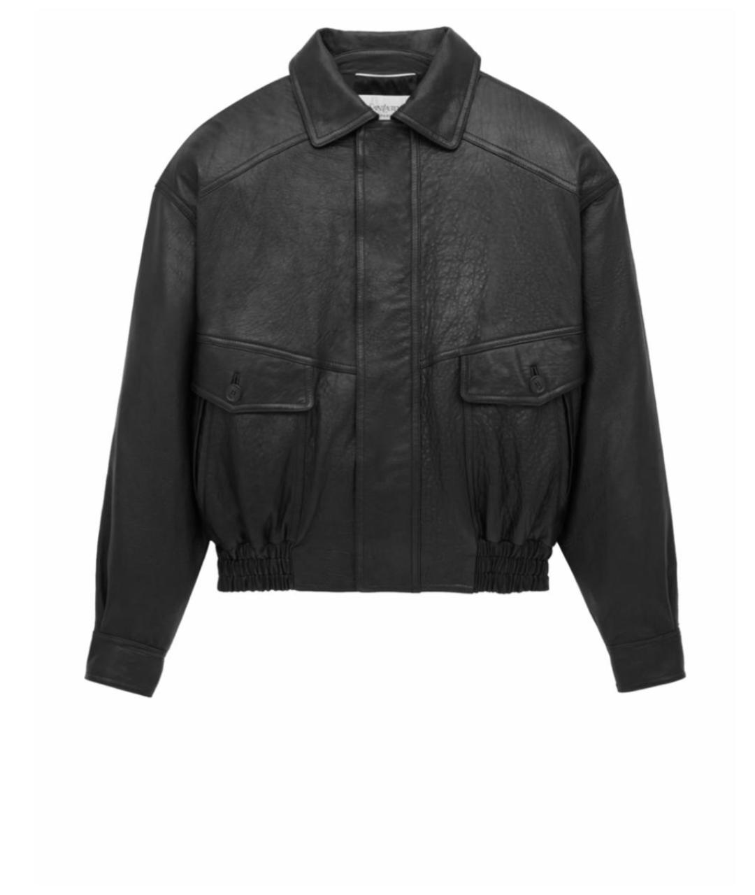 SAINT LAURENT Черная кожаная куртка, фото 4