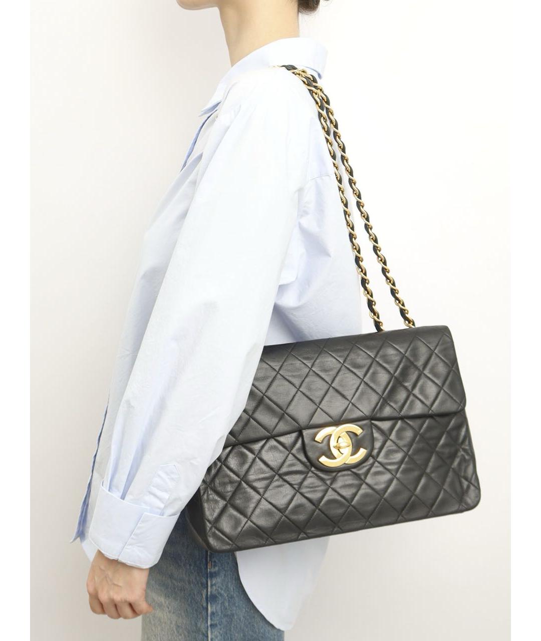 CHANEL Черная кожаная сумка через плечо, фото 8