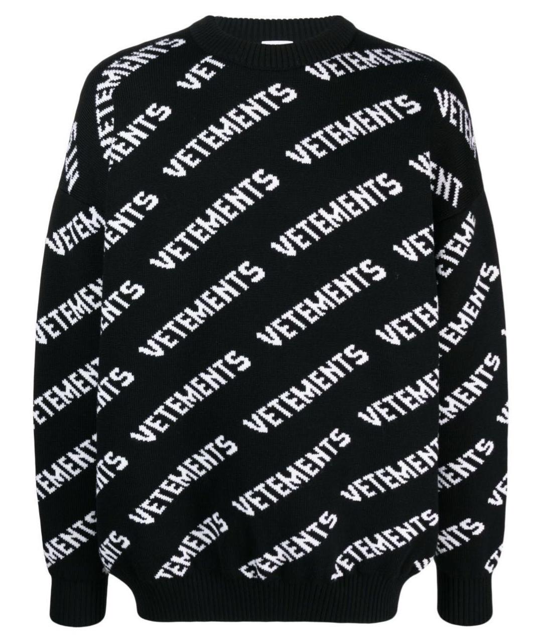 VETEMENTS Черный шерстяной джемпер / свитер, фото 8