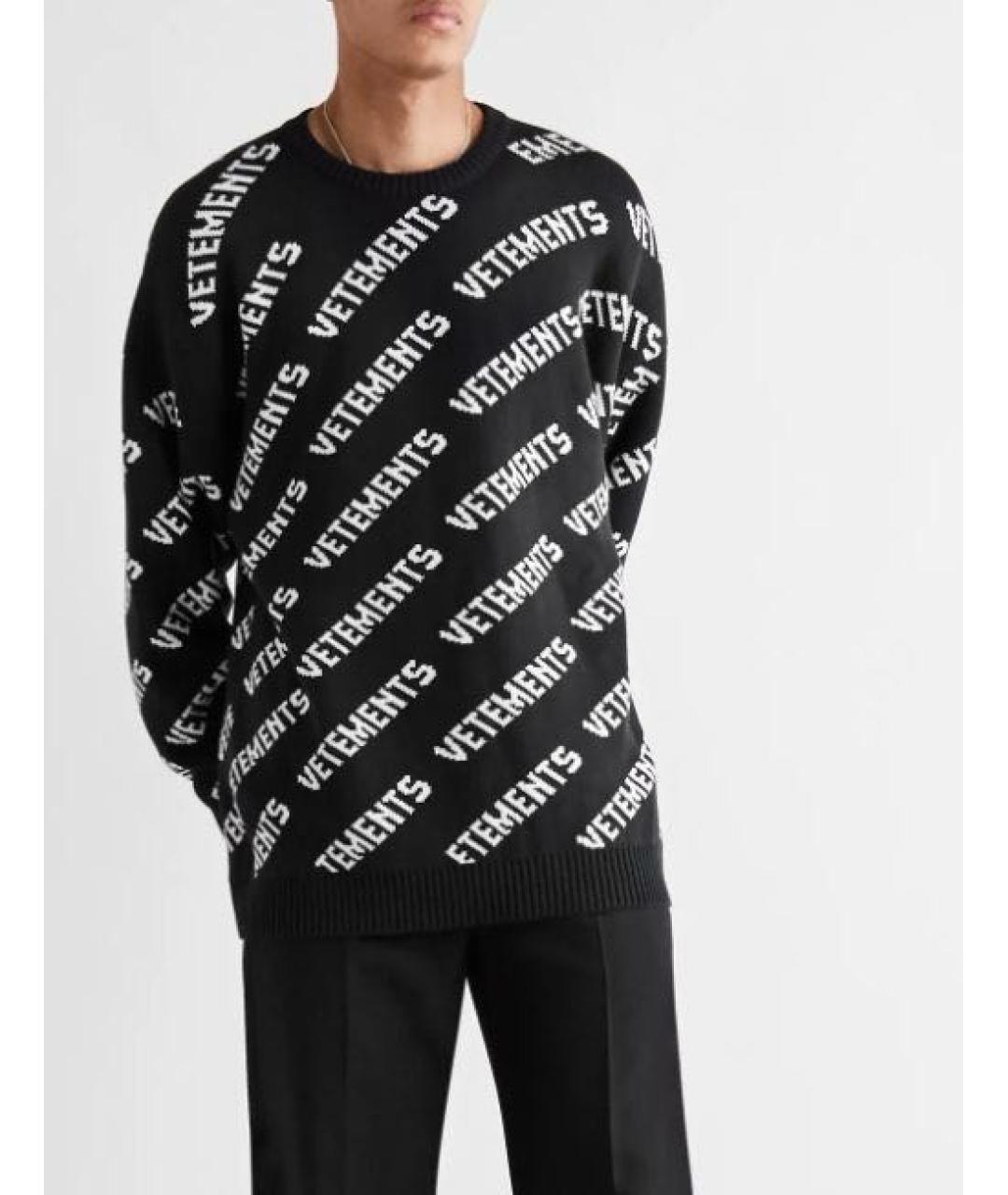 VETEMENTS Черный шерстяной джемпер / свитер, фото 3