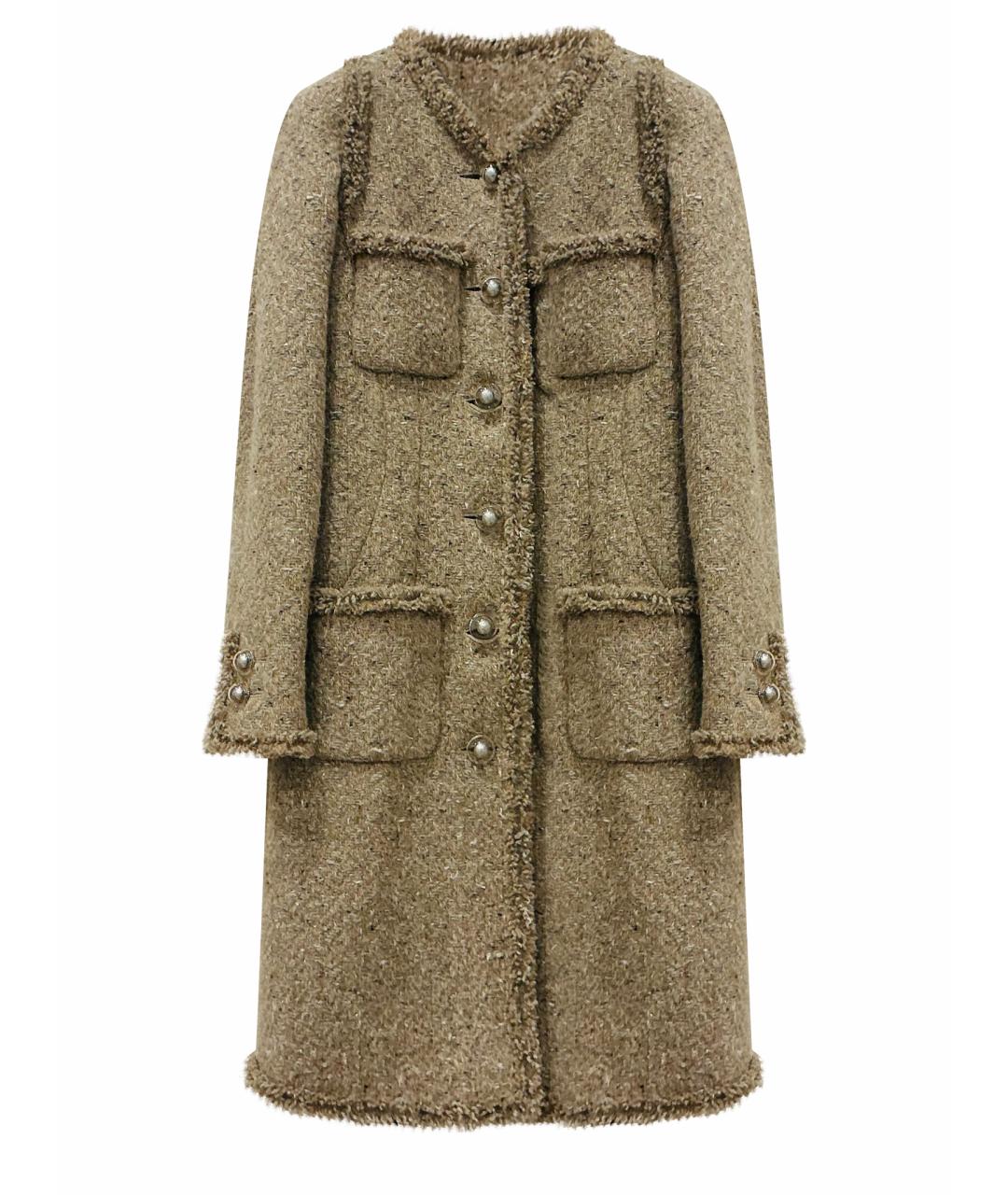 CHANEL Коричневое твидовое пальто, фото 1