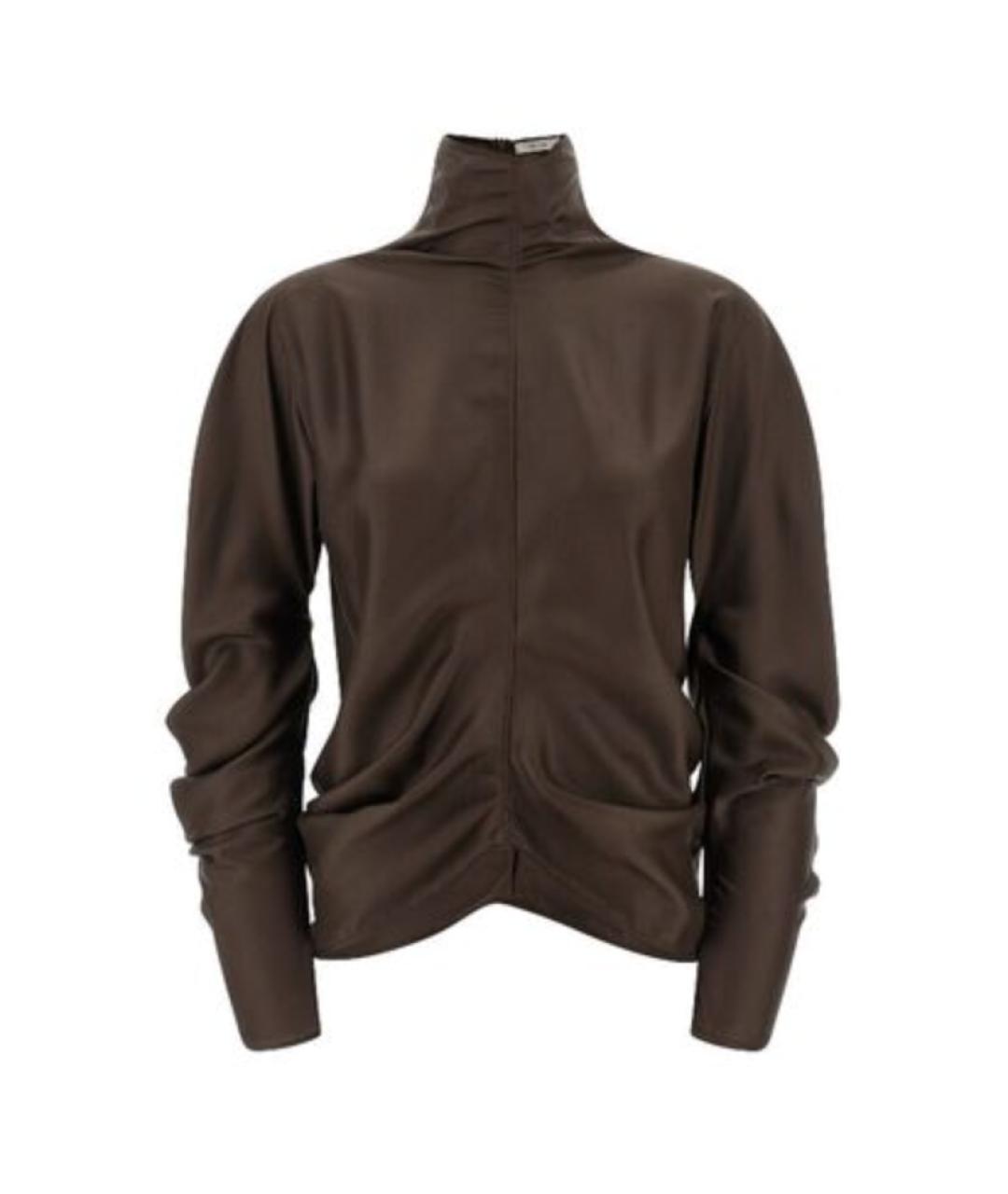 THE ROW Коричневая шелковая блузы, фото 4