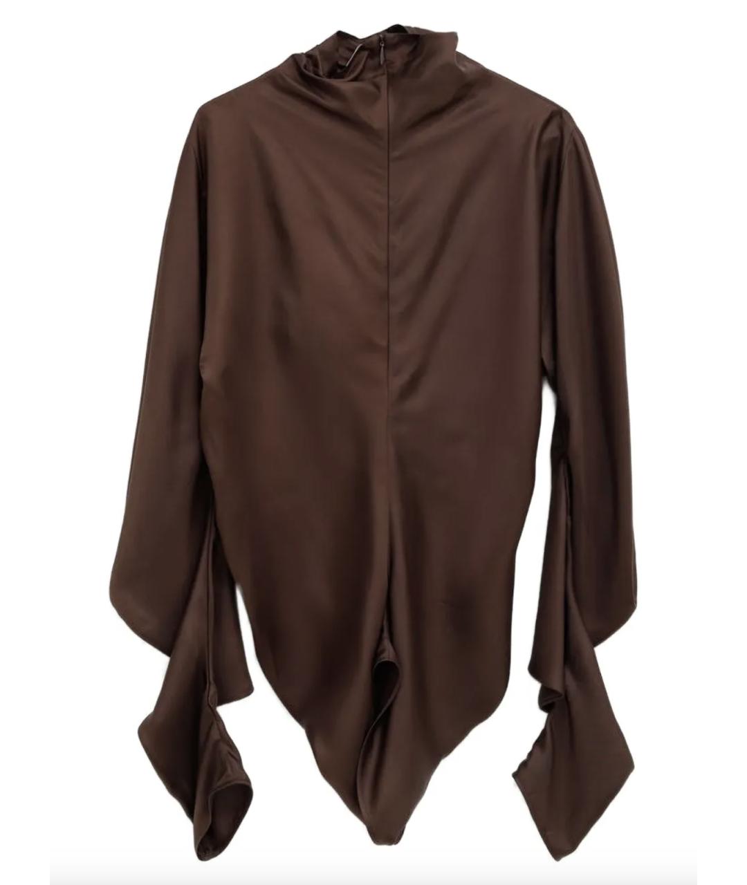 THE ROW Коричневая шелковая блузы, фото 3